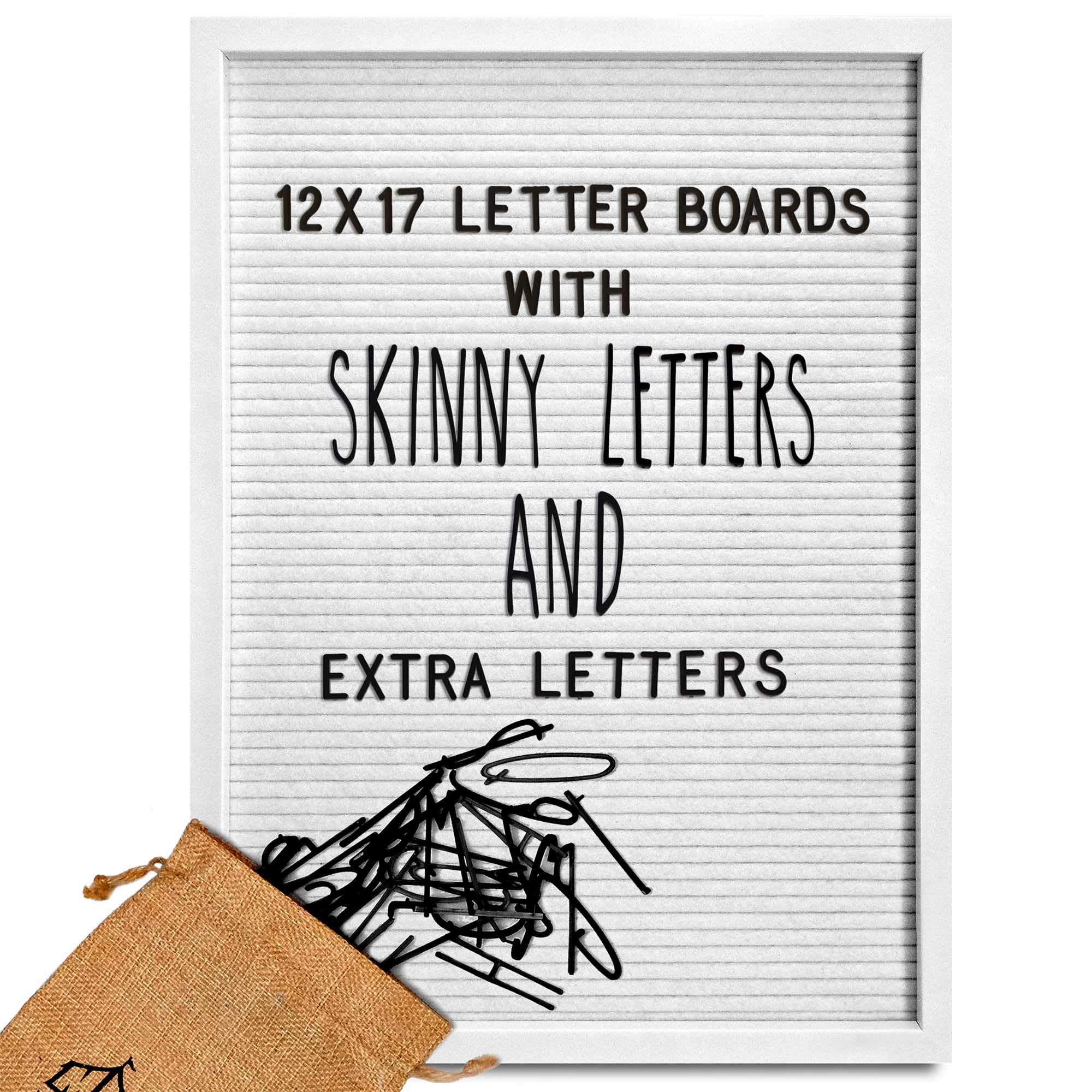 MAINEVENT Letter Board Sign Skinny Felt Board Letters 12x17, Felt Letter Board Baby Announcement Boards Letters, Changeable Letter Boards