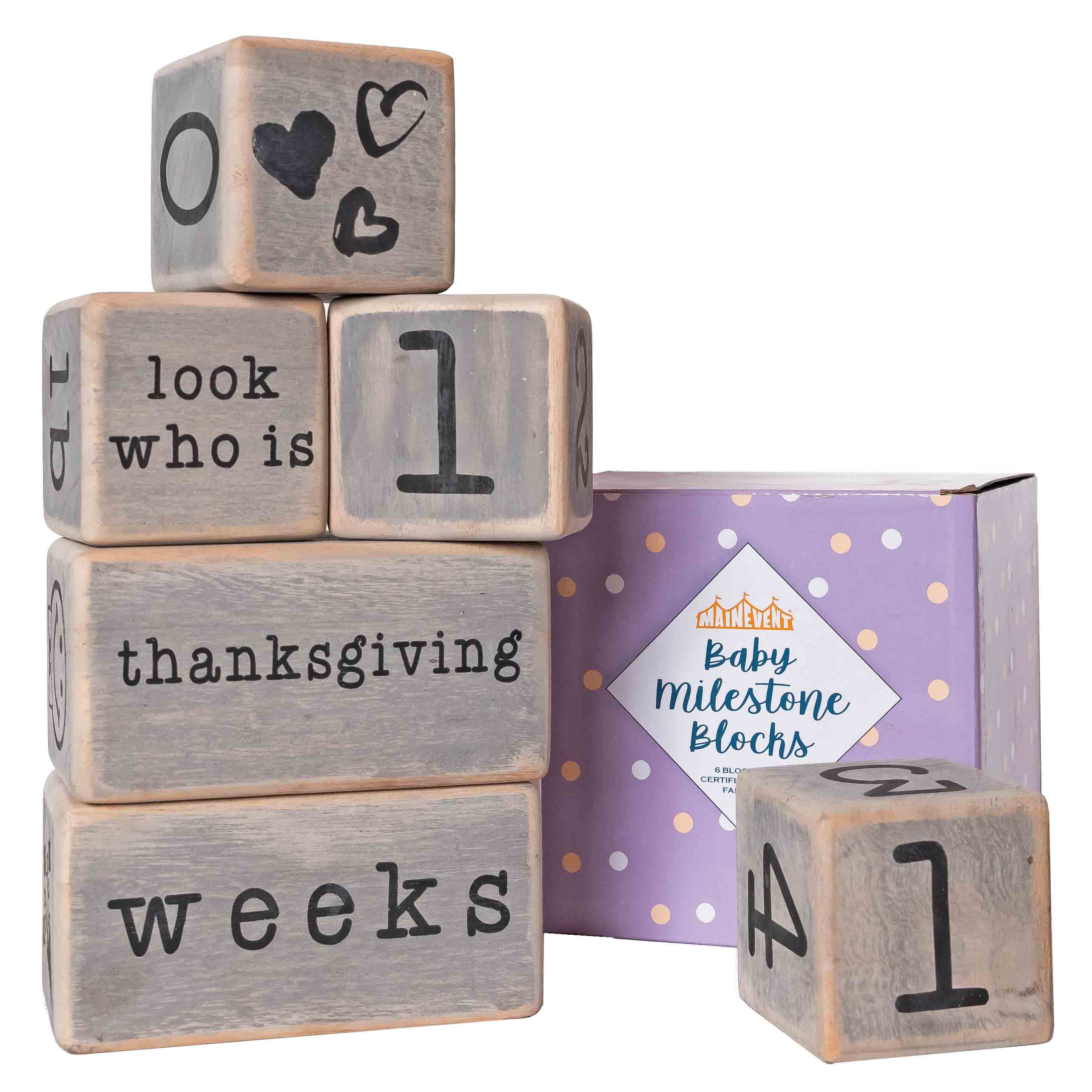 Milestone Blocks - Week, Month, Year, & Grade - Handmade