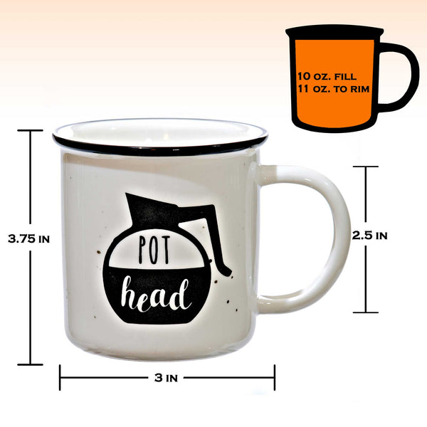 pot head coffee mug 11 ounce ceramic coffee mug