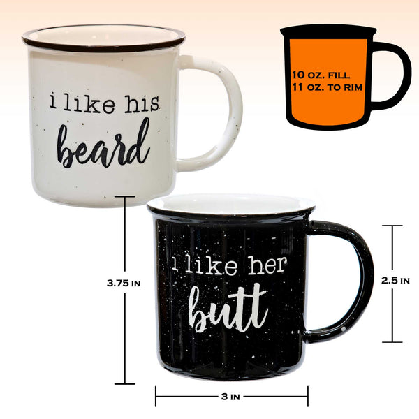i like his beard i like her butt coffee mug set of 2