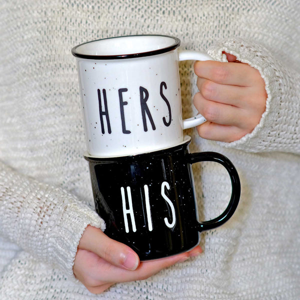 his and hers mugs set of 2 ceramic coffee mug