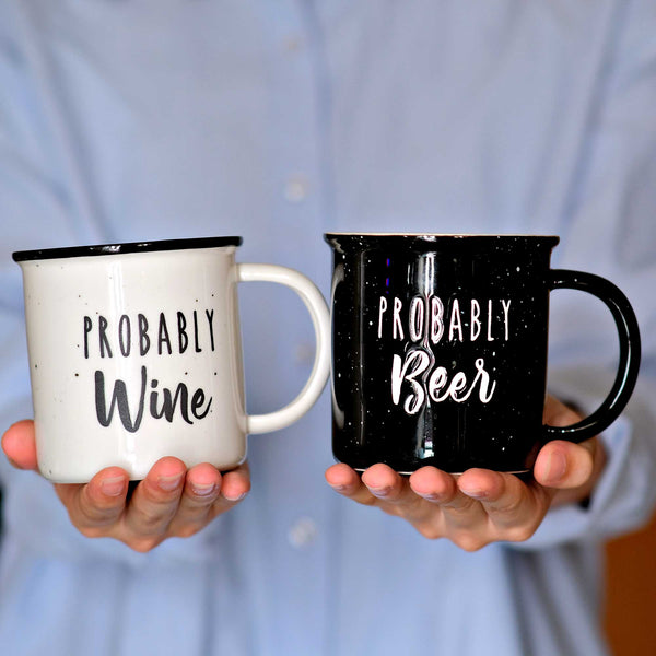 probably beer probably wine mug set of 2 ceramic