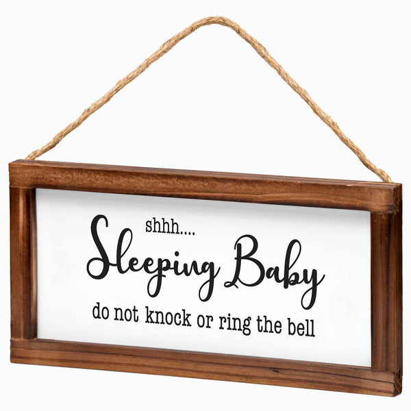 sleeping baby door sign 6x12 inch