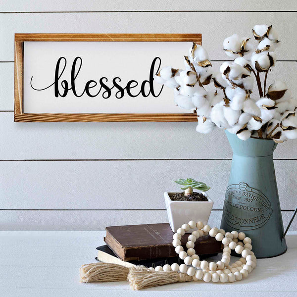 blessed sign 8x17 inch wall decor wood