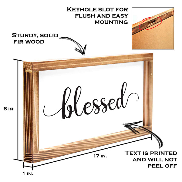 blessed sign 8x17 inch wall decor wood