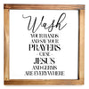 Wash Your Hands And Say Your Prayers Sign - Funny Farmhouse Bathroom Decor Sign 12x12
