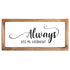 always kiss me goodnight wall sign 8x17 inch bedroom