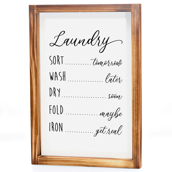 Laundry Time Sign - Laundry Room Wall Decor 11x16 Inch
