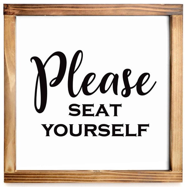 please seat yourself bathroom sign 12x12 inch
