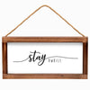 Stay Awhile Sign - Modern Farmhouse Wall Hangiing Sign 6x12