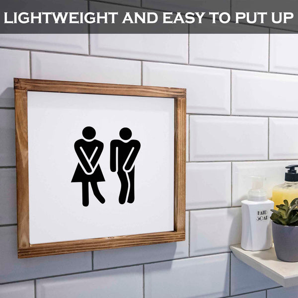 toilet sign 12x12 inch bathroom door sign