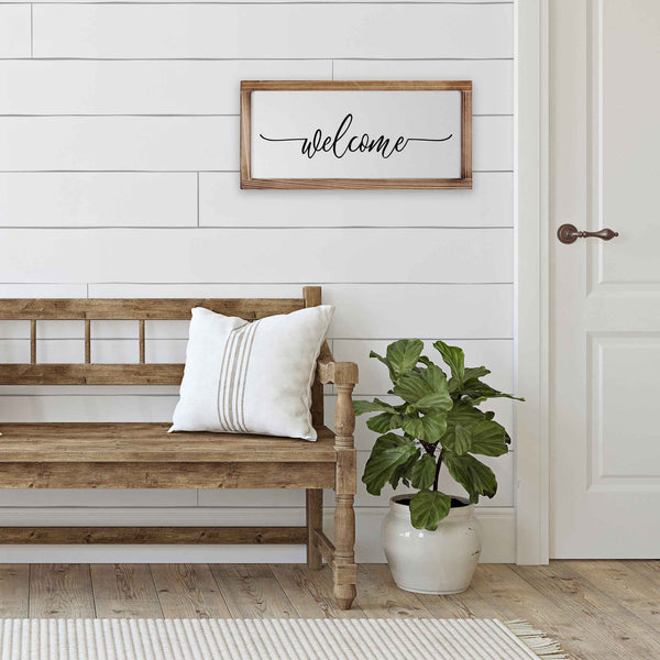 welcome sign 8x17 inch rustic farmhouse decor home