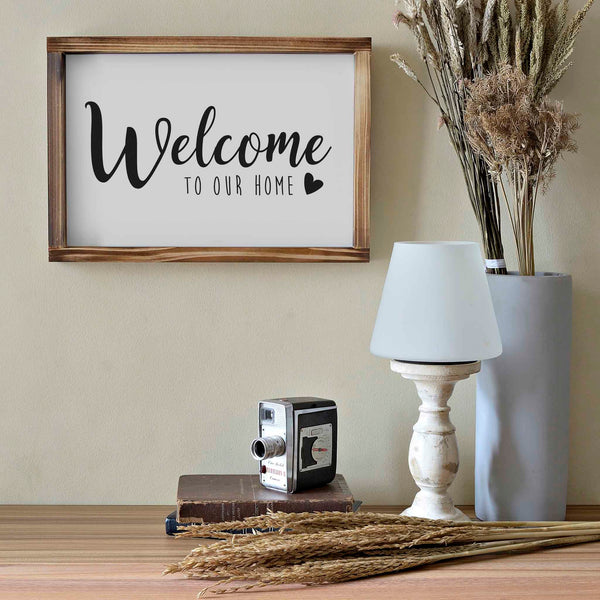 welcome to our home sign 11x16 inch rustic farmhouse
