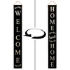 Tall Outdoor Welcome Sign For Porch (5 Ft) (Black)