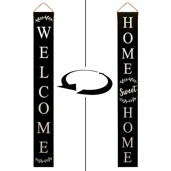 tall outdoor welcome sign front door 2 sided 5 ft