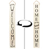 Tall Outdoor Welcome Sign For Porch (5 Ft) (White)