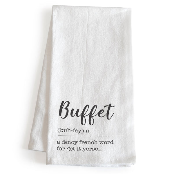 Buffet A Fancy French Word 18x24 Inch, Funny Kitchen Towel With Saying