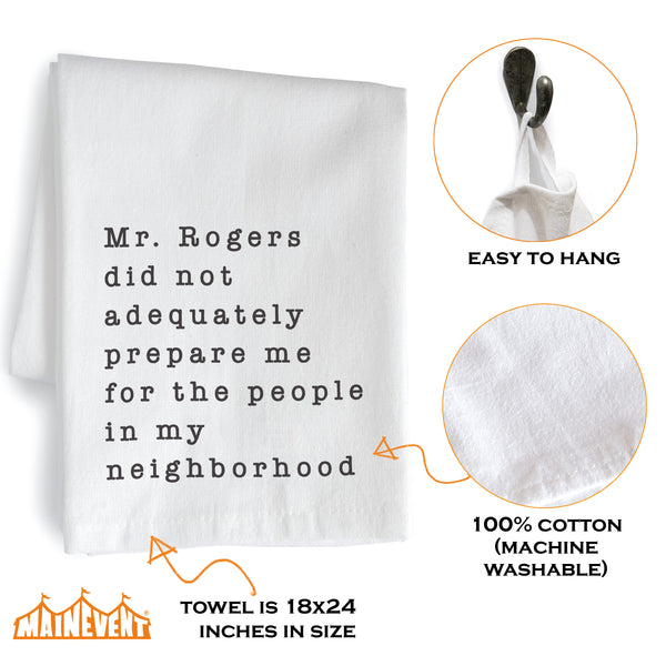 mr rogers dish towel 18x24 inch