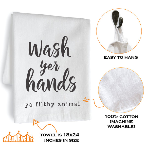 wash your hands ya filthy animal hand towel 18x24 inch