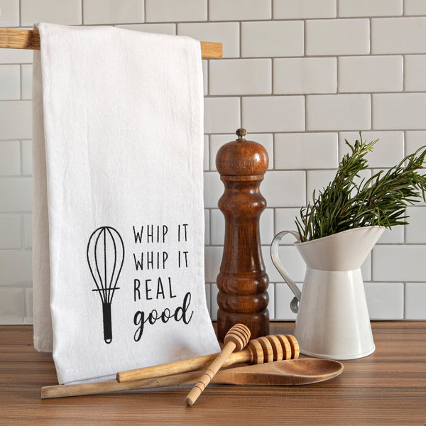 Whip It Good Dish Towel 18x24 Inch, Funny Kitchen Towel With Saying