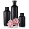 Vases Set of 3 Black Crackle Pattern