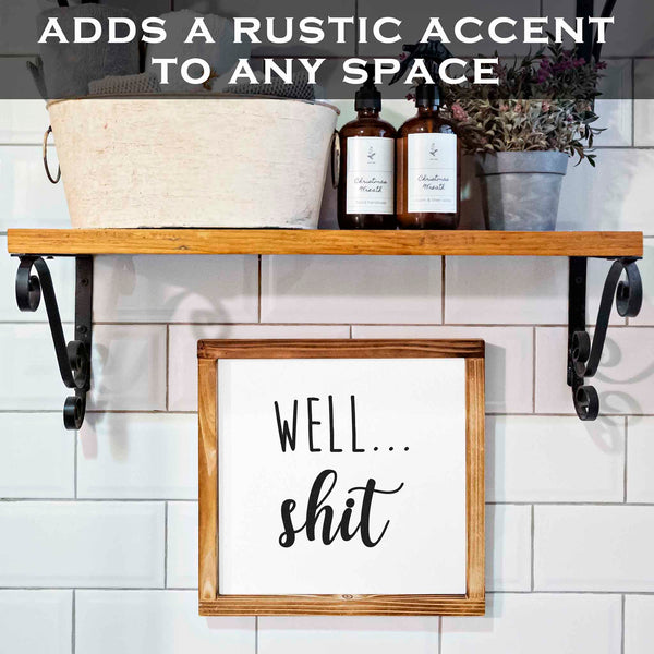 well shit farmhouse bathroom sign home decor 