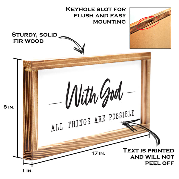 with god all things are possible religious home sign 
