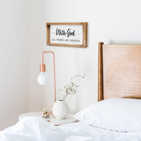 with god all things are possible religious home sign 